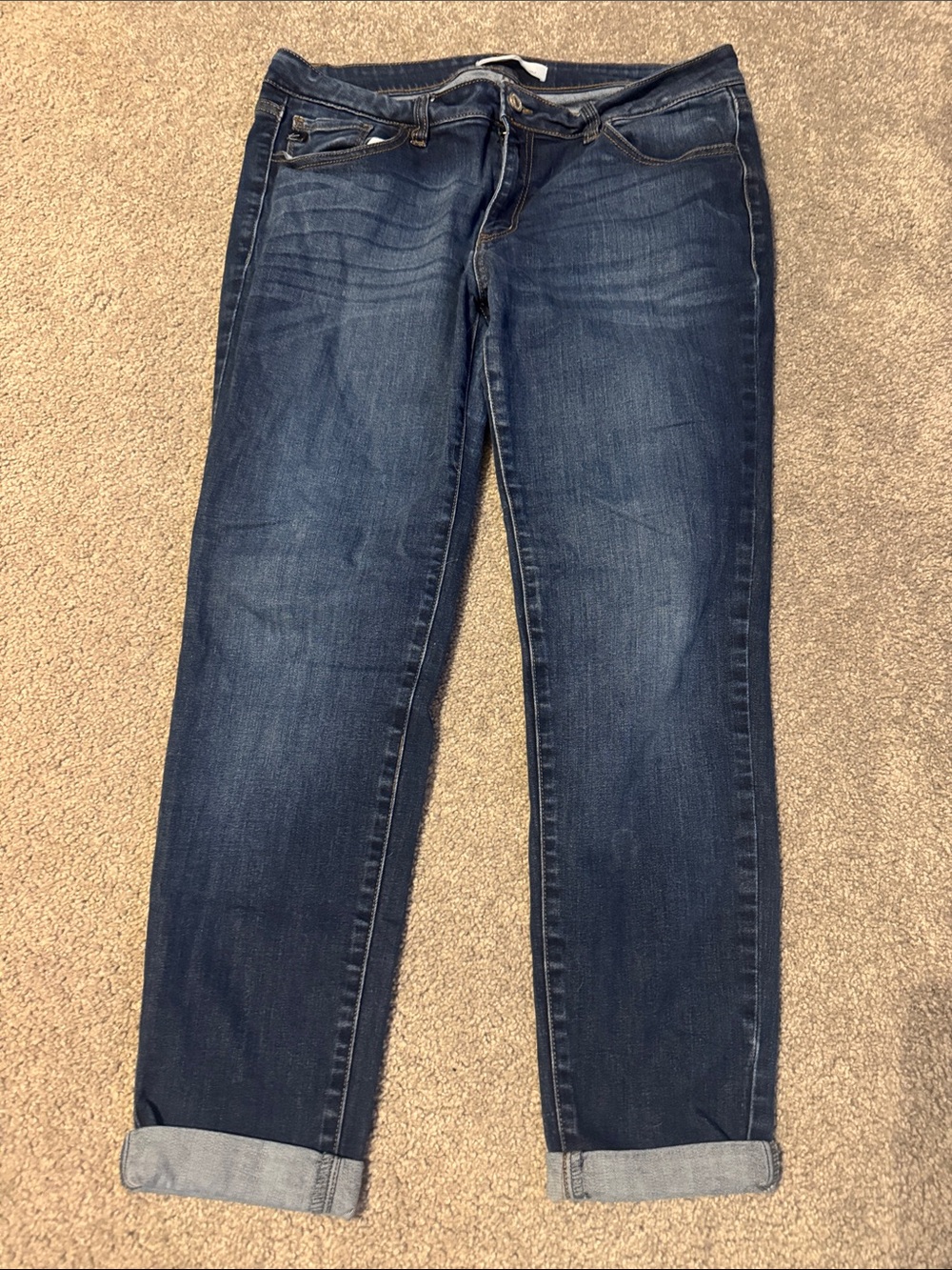KanCan Dark Blue Cuffed Women's Jeans